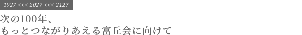 [1927 <<< 2027 <<< 2127] 次の100年、もっとつながりあえる富丘会に向けて